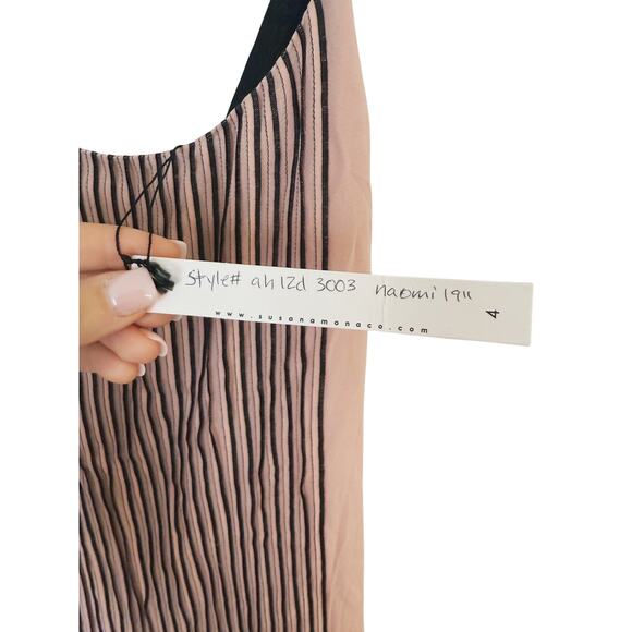 NWT Susana Monaco Pink Sleeveless Fringe Mini Dress 4 Coquette 70s Gatsby Swing - Picture 5 of 7